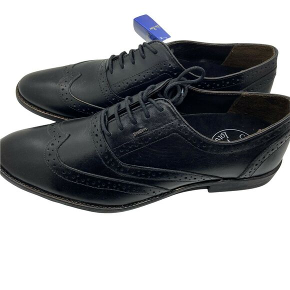 Lotus Bawa Men\'s Black Leather Almond Toe Lace Up Oxford Dress Shoes size 11 main image 11